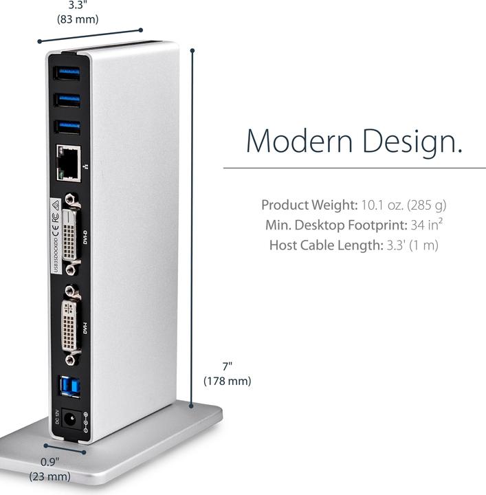 Produktbild StarTech USB 3.0 Laptop Docking Station (USB-B, 5 Ports)