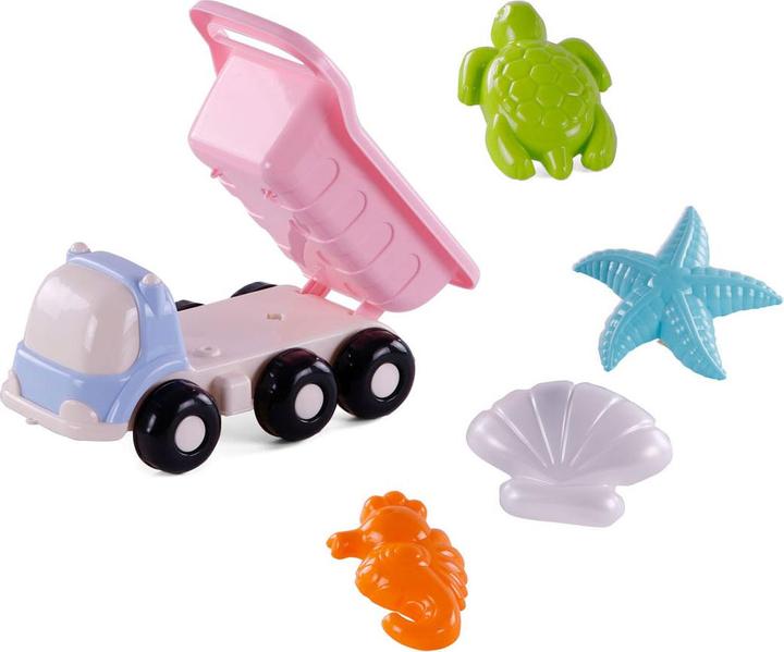 Actual product image Polesie Cavallino beach tipper with 4 sand moulds, pink