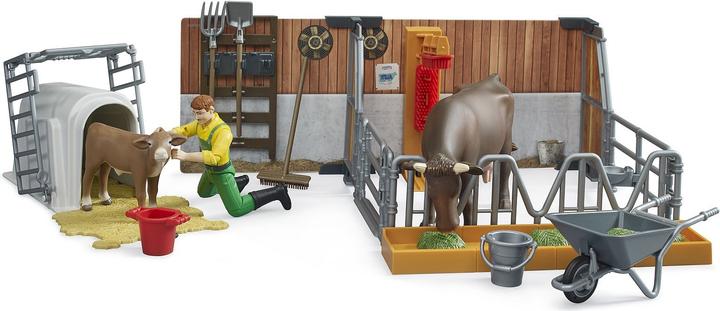 Actual product image Bruder Cow and calf barn with farmer