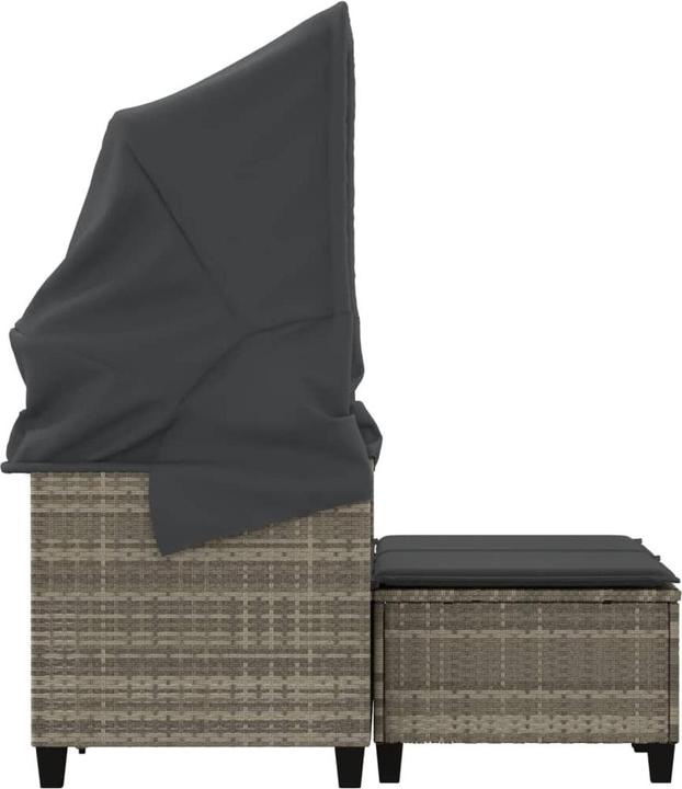Image du produit VidaXL Canapé de jardin 2 places avec toit et poufs