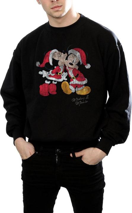 Actual product image Disney Mens Mickey And Minnie Christmas Kiss Sweatshirt (S)