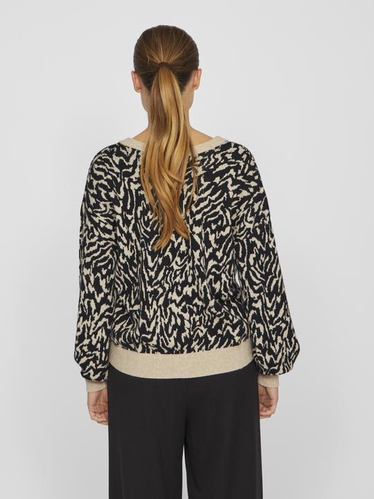 Actual product image Vila V-neck jacquard knitted jumper (L)