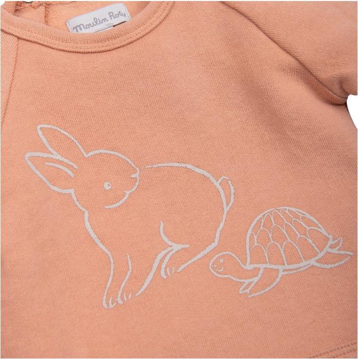 Produktbild Moulin Roty IMPALA Sweat-shirt 6 Monate molleton noisette motif tortue et lapin (68)