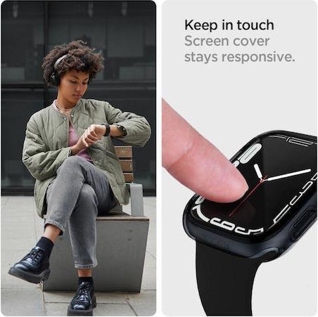 Actual product image Spigen Ultra Hybrid case for Apple Watch 7 / 8 / 9 (45 mm) - transparent gray