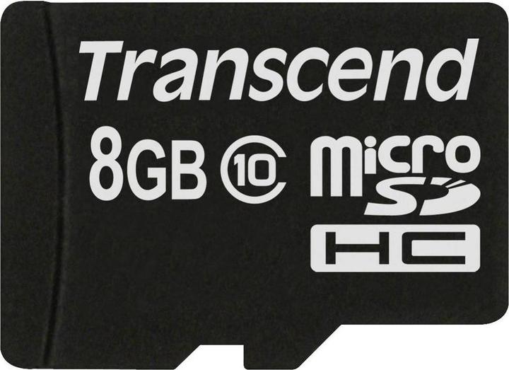 Actual product image Transcend Flash memory card 8GB Micro SDHC, C10 (8 GB, SDHC, U1)