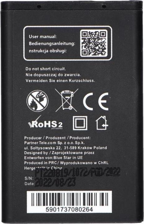 Actual product image Bateria BlueStar Battery Nokia 3110c 2700C X2-01 X2-05 Li-Ion Analogue BL-5C