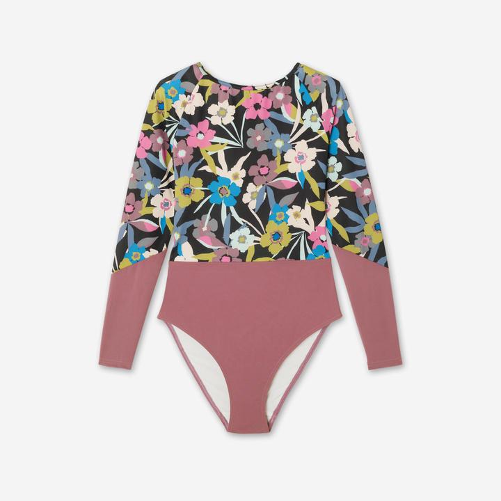 Produktbild Olaian Badeanzug Surfen Damen langarm Mary Azalea violett geblümt (L)