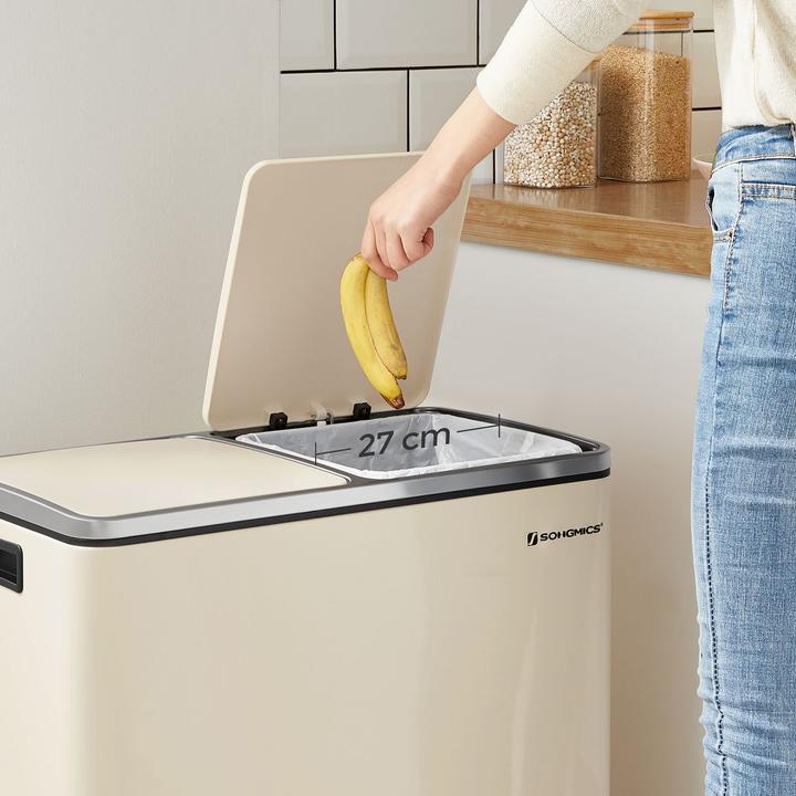 Immagine prodotto Songmics Cestino dei rifiuti con coperchio e contenitore interno (60 l)