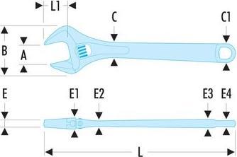 Actual product image Facom Adjustable wrench (33 mm)