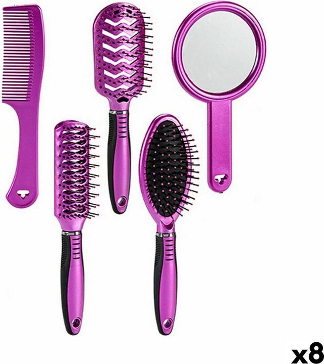 Immagine prodotto Berilo Set di pettini/spazzole in plastica viola (8 pezzi)