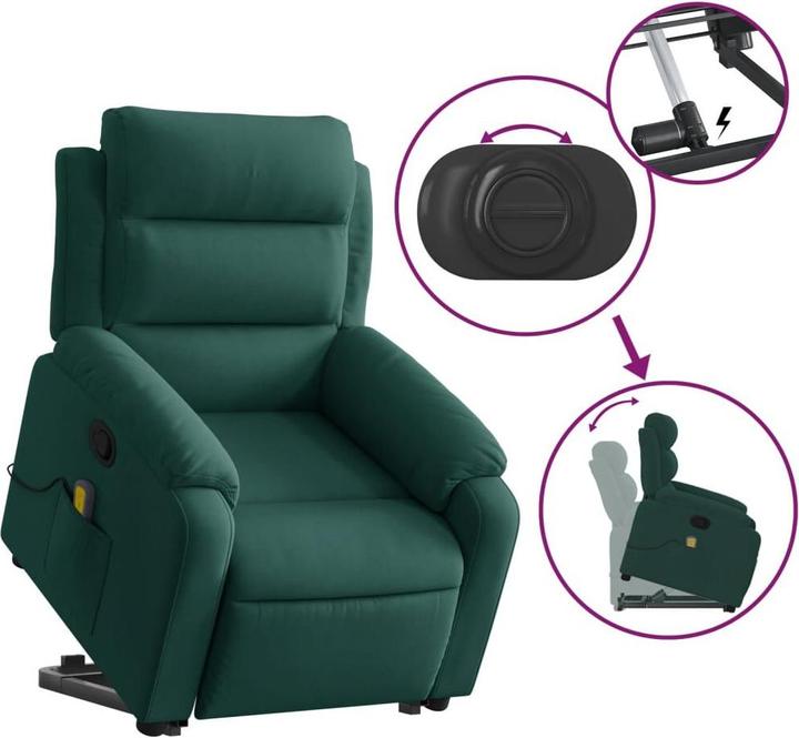 Image du produit VidaXL Fauteuil de massage releveur velours