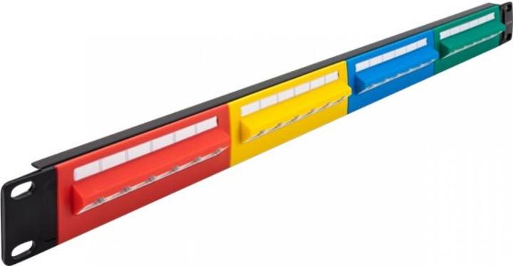 Delock Pannello patch 19 24 porte Cat.5e, 1U, colorato