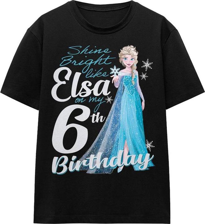 Immagine prodotto Disney Frozen Bright Like Elsa Maglietta 6° Compleanno Adulto Unisex (L)