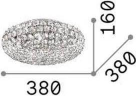 Actual product image Ideal lux KING G9 ceiling light 5x ⌀380mm dimmable chrome warm white 075419 (370 lm, G9)