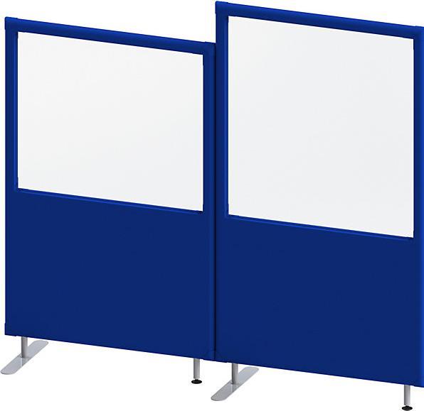Produktbild eurokraft pro Schallschutz-Trennwand, Paneel mit Fenster, Höhe 1600 mm, Breite 1000 mm, blau