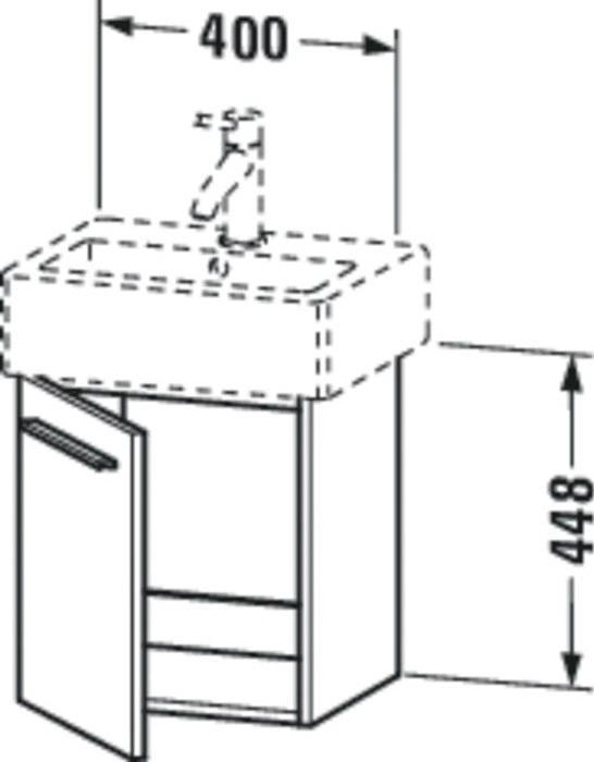 Produktbild Duravit Waschtischunterbau X-LARGE 328x400x442mm Ans links betongrau matt