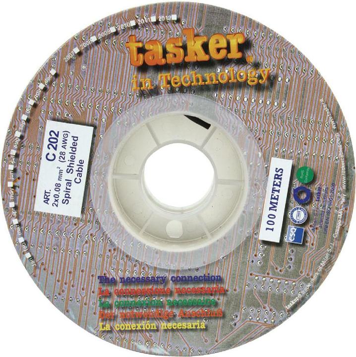 Actual product image Tasker Microphone cable on reel 2x 0.08 mm² 100 m black (100 m)