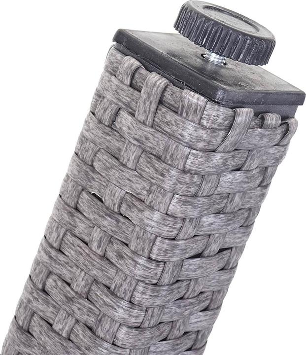 Immagine prodotto Swisshandel24 Tavolo da giardino in Poly Rattan Cava, Tavolo da pranzo con piano in vetro, 160x90x74cm - Grigio (160 cm)