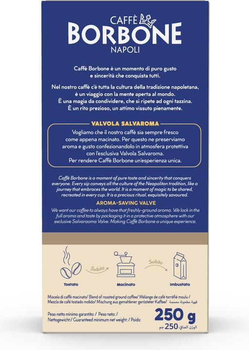 Nährwerte und Zutaten Caffè Borbone Nobile (Mittlere Röstung, 250 g)