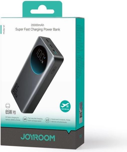 Actual product image Joyroom powerbank 65W 20000mAH black (JR-PBF04) (20000 mAh, 65 W, 74 Wh)