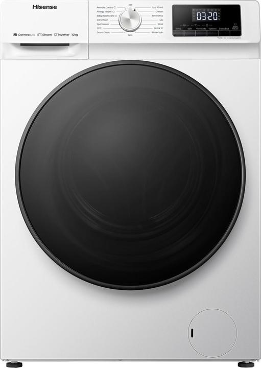 Produktbild Hisense Waschmaschine, WFQA1014EVJMW, Frontlader, 10kg, EEK A, 1400upm, Wifi, Dampf, Inverter (10 kg, Links)