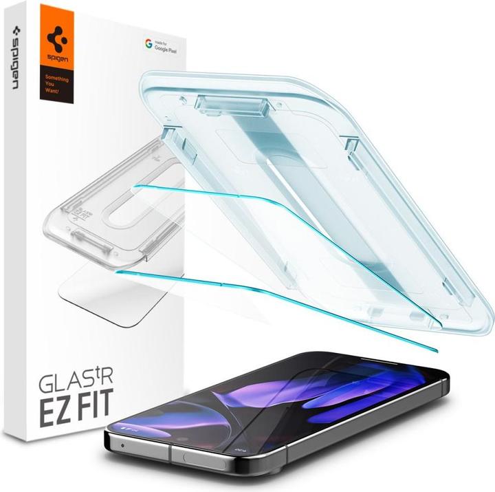 Spigen Proteggi schermo in vetro temperato EZ Fit Clear Google Pixel 9/9 Pro 2-Pack (2 Pezzo/i, Google Pixel 9 Pro, Google Pixel 9)