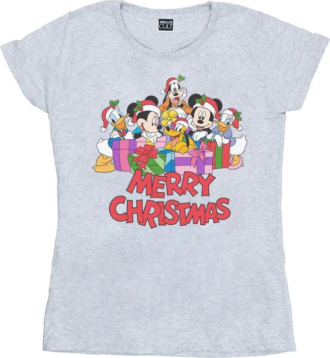 Actual product image Disney Womens/Ladies Mickey Mouse And Friends Christmas Cotton T-Shirt (S)