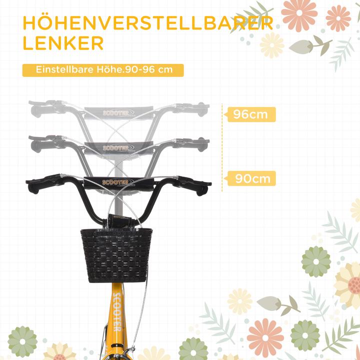 Produktbild Homcom Kinderscooter Metall, Kunststoff Orange+Schwarz