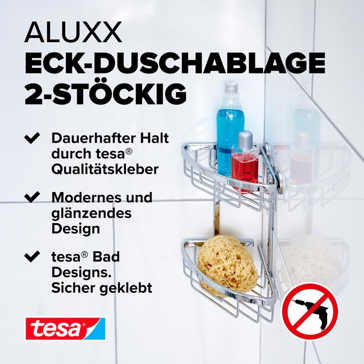 Actual product image tesa ALUXX shower tray incl. adhesive solution without drilling (18 x 18 x 26.5 cm)