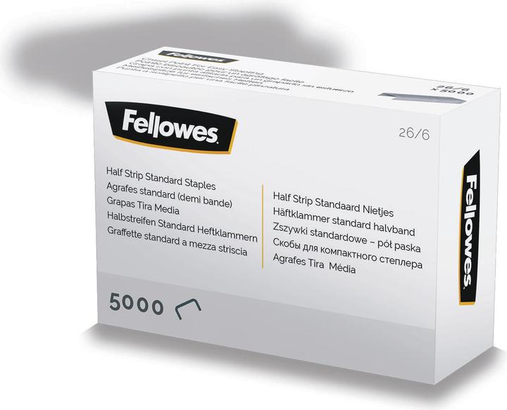 Fellowes Agrafes 26/6 5000 pièces, demi-bande (5000 x)