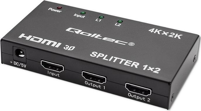 Image du produit Qoltec 51796 Séparateur HDMI actif 2 x HDMI 4K x 2K | 3 4 Gbit/s
