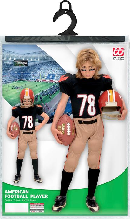 Immagine prodotto Widmann GIOCATORE DI CALCIO AMERICANO (maglietta imbottita, pantaloni imbottiti), 128 cm / 5-7 anni (128)