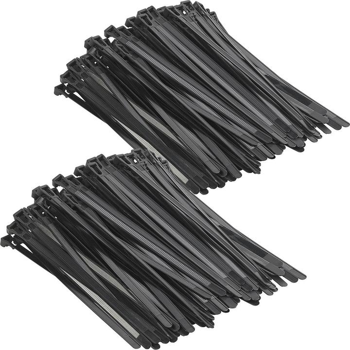 Actual product image AGT Set of 200 resealable cable ties (Plastic cable ties, 200 mm, 200 pcs.)