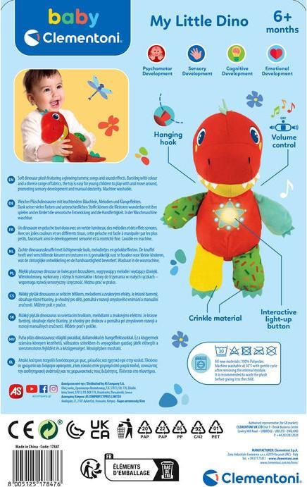 Immagine prodotto Clementoni Baby - dinosauro di peluche (27 cm)