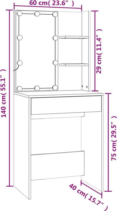 Image du produit VidaXL Milakhna (60 x 40 x 140 cm)