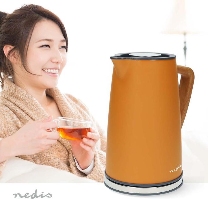 Produktbild Nedis Wasserkocher | 1.7 l | Soft-Touch | Orange | Um 360 Grad drehbar | Verdecktes Heizelement | St (1.70 l)