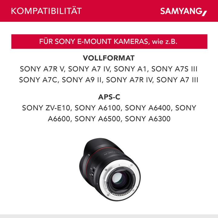 Produktbild Samyang AF 35mm f/1.8 Sony E-Mount (Sony E, Vollformat)