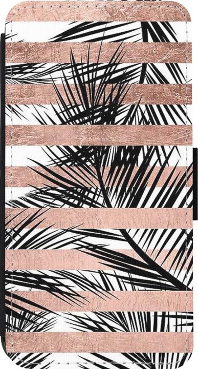 Actual product image PhoneLook Coque Wallet noir Palm trees gold stripes (Apple iPhone 14 Pro)