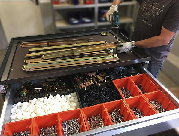 Image du produit Sth-Systeme Caisse-palette grillagée, avec 3 tiroirs verrouillables, en tôle galvanisée