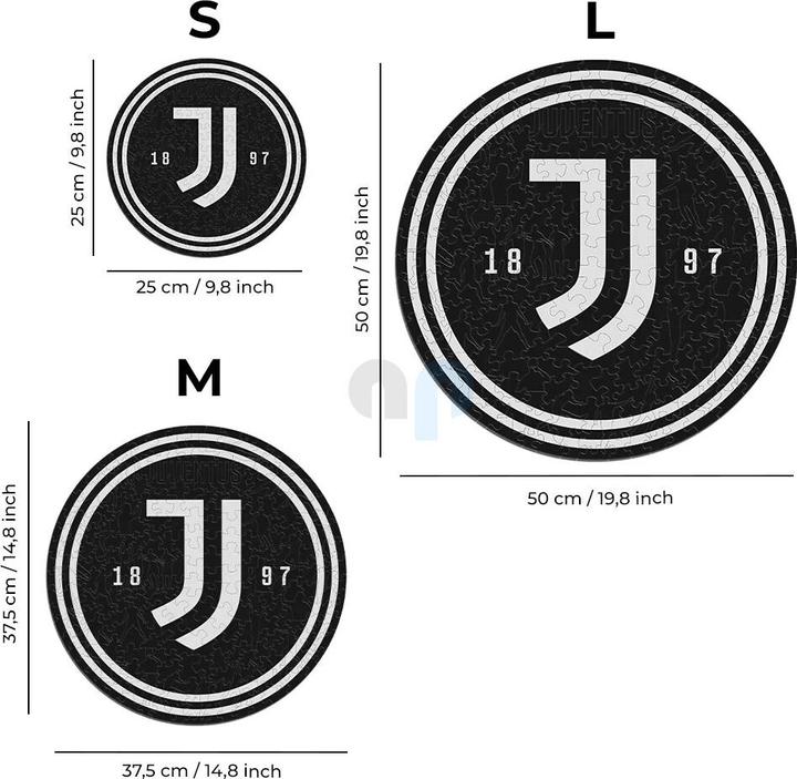 Actual product image Iconic Juventus FC - Logo - Wooden Puzzle Size S (150 pieces) (150 pieces)