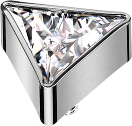Image du produit Star Piercing Dermal Anchor triangulaire argenté cristal argenté (sans laiton, Acier chirurgical 316L)
