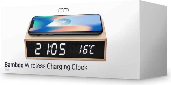 Produktbild Mikamax Bamboo Wireless Charger Clock (15 W)