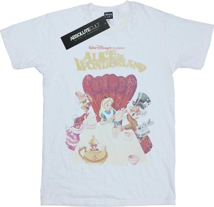 Actual product image Disney Girls Alice In Wonderland Retro Poster Cotton T-Shirt (152, 158)