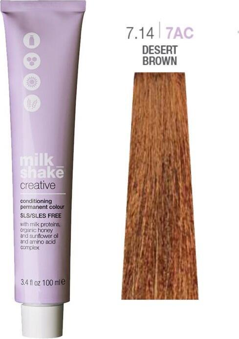 Immagine prodotto Milk_Shake Creative - farba do włosów 100ml, pełna paleta kolorów - 7,14 | 7AC || Średni Miedziany Popielaty (7,14, 7AC, Średni Miedziany Popielaty)