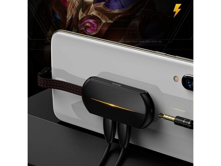Actual product image Baseus 3-in-1 3.5mm Lightning Adapter with RGB LED (3.5mm jack, Lightning)