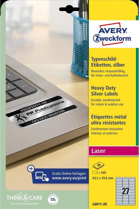 Produktbild Avery Typenschild-Etiketten