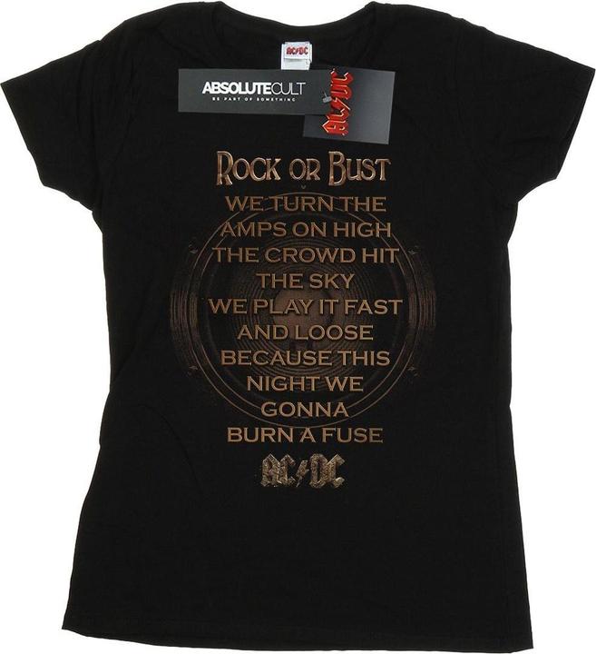 AC/DC Rock Or Bust Lyrics TShirt aus Baumwolle