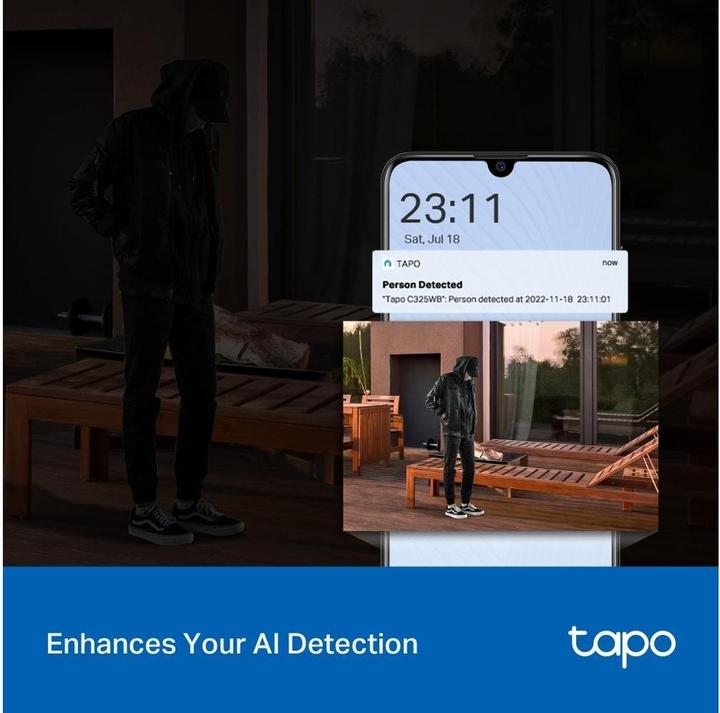 Actual product image TP-Link Tapo C325WB 4MP QHD Outdoor Camera ColourPro MicroSD (2688 x 1520 pixels)