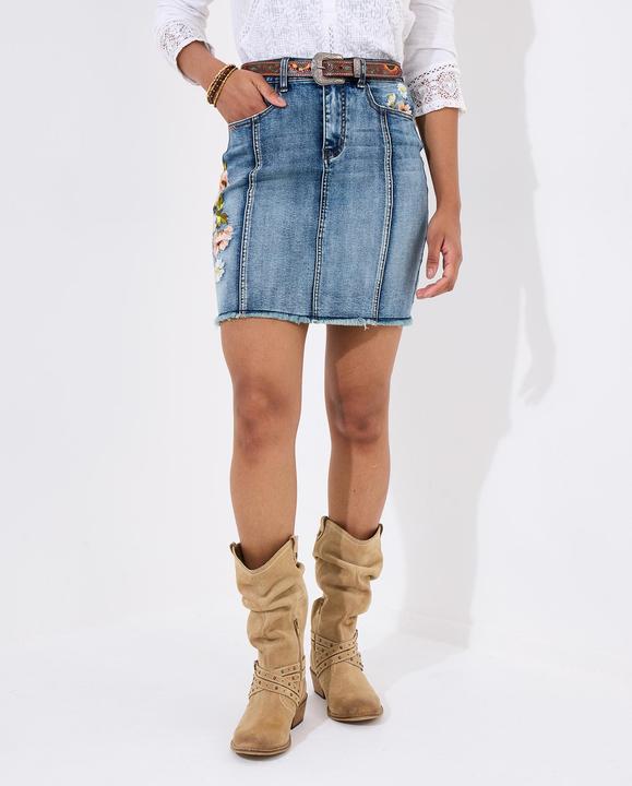 Actual product image Joe Browns Floral Embroidered Denim Skirt (36)