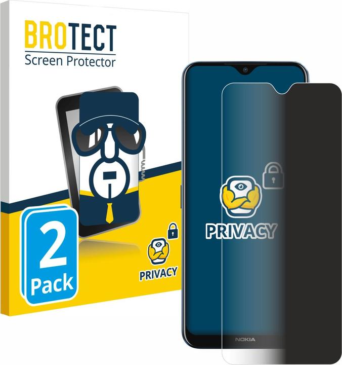 Productafbeelding BROTECT Anti-spionnetje privacyfolie Beschermfolie tegen blauw licht (2 Stuk, Nokia G50)